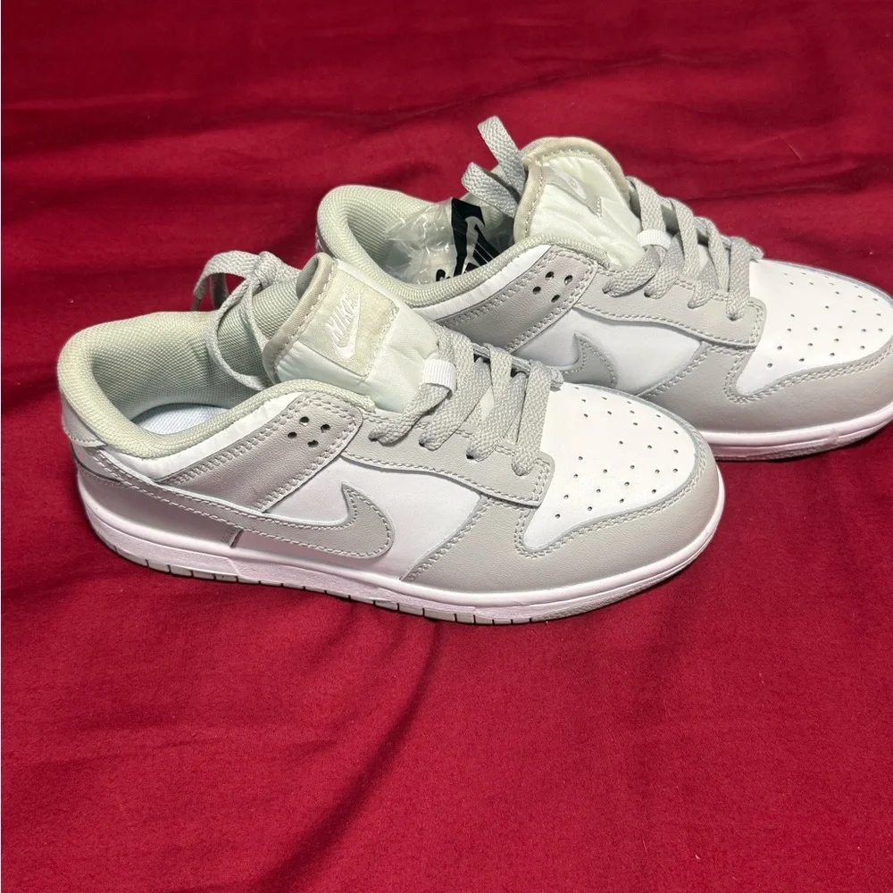 Nike Kids White and Light Gray Low-Top Sneakers - Picture 3 of 5